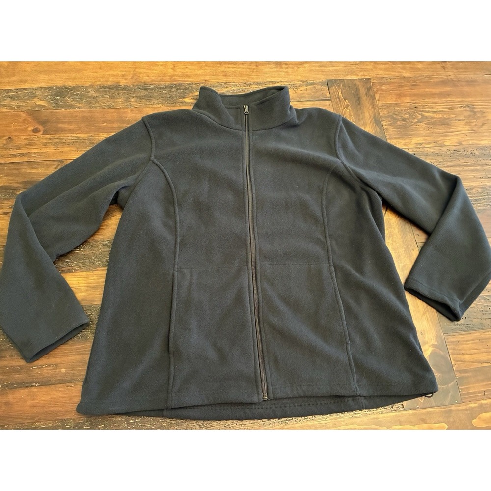 Bass Pro Shops Black Fleece Jacket Size 2XL Full Zip Long Sleeve Outdoor Active